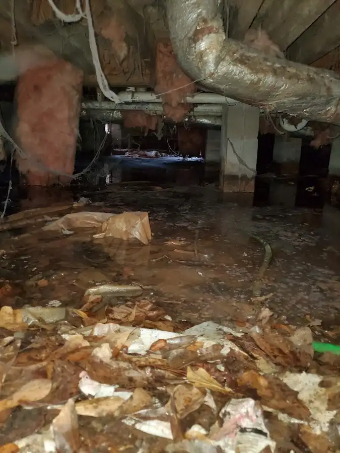 Crawl space flood assessment for Commercial Water Damage Restoration in Oakdale